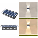 Lâmpada Solar de Parede Exterior Impermeável com Focos Duplos para Cima e para Baixo, 4LED, 8LED, 6LED