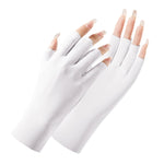 Luvas Femininas de Proteção Solar Meio Dedo Luvas de Seda Gelada, Estilo:, Dedo Central, Dedo Ligado
