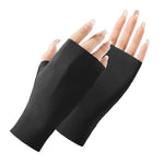 Luvas Femininas de Proteção Solar Meio Dedo Luvas de Seda Gelada, Estilo:, Dedo Central, Dedo Ligado