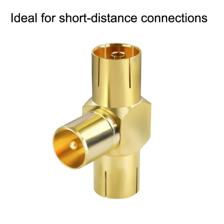 Adaptador de Cabo Coaxial Conector Antena Aérea TV Macho para 2x Fêmea, TV Macho para 2x Fêmea