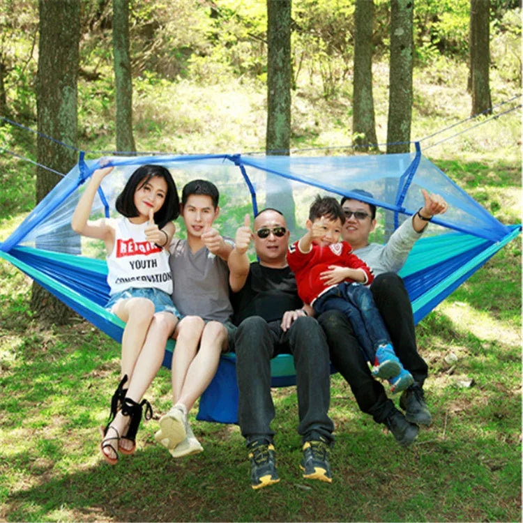 Rede Mosquiteira para Rede de Camping Exterior Ultraligeira em Nylon Dupla Tenda de Ar para Camping, 260x140cm Rosa Azul