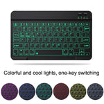 Conjunto de Teclado e Rato Bluetooth RGB Colorido Retroiluminado de 10 Polegadas para Telemóvel / Tablet, Preto, Branco