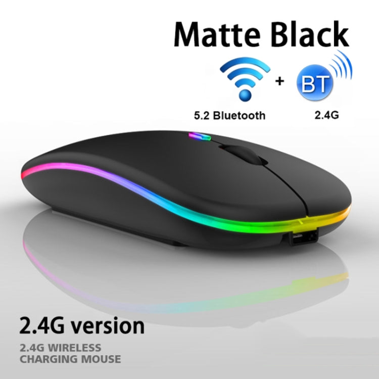 Conjunto de Teclado e Rato Bluetooth RGB Colorido Retroiluminado de 10 Polegadas para Telemóvel / Tablet, Preto, Branco