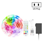 Fita LED Colorida RGB Impermeável com Controlo de Som e Música Bluetooth, Tira de Luz Atmosférica 5050 com Controlo Remoto de 24 Teclas, 5M 150 LEDs, 5M 300 LEDs, 10M 300 LEDs, 10M 600 LEDs, 15M 450 LEDs, 20M 360 LEDs, 30M 540 LEDs
