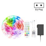 Fita LED Colorida RGB Impermeável com Controlo de Som e Música Bluetooth, Tira de Luz Atmosférica 5050 com Controlo Remoto de 24 Teclas, 5M 150 LEDs, 5M 300 LEDs, 10M 300 LEDs, 10M 600 LEDs, 15M 450 LEDs, 20M 360 LEDs, 30M 540 LEDs