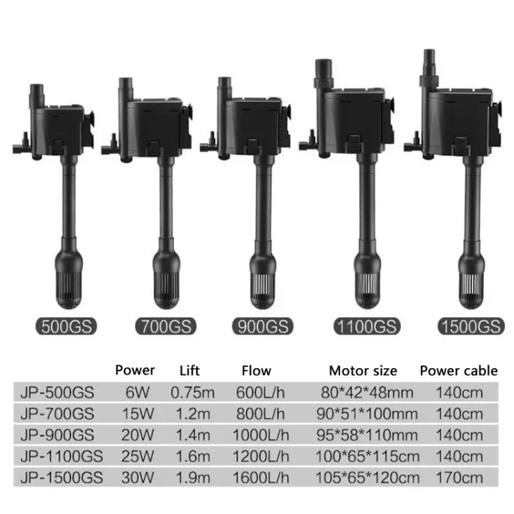 Bomba silenciosa multifuncional para filtro de tanque de peixes com oxigenação, ficha CN, JP-500GS, JP-700GS, JP-900GS, JP-1100GS, JP-1500GS