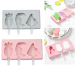 Molde de Silicone para Gelados Caseiros DIY com Tampa, Entrega de Cor Aleatória, Pica-pau de Fruta, Gelado, Boneco de Neve, Hipopótamo, Coelho