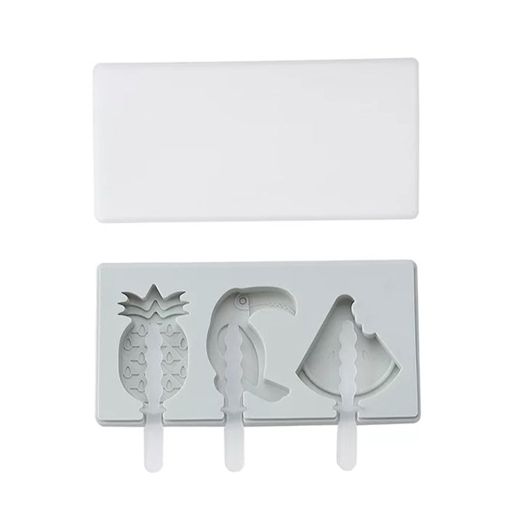 Molde de Silicone para Gelados Caseiros DIY com Tampa, Entrega de Cor Aleatória, Pica-pau de Fruta, Gelado, Boneco de Neve, Hipopótamo, Coelho