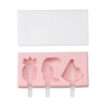 Molde de Silicone para Gelados Caseiros DIY com Tampa, Entrega de Cor Aleatória, Pica-pau de Fruta, Gelado, Boneco de Neve, Hipopótamo, Coelho
