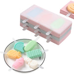 Molde de Silicone para Gelados Caseiros DIY com Tampa, Entrega de Cor Aleatória, Pica-pau de Fruta, Gelado, Boneco de Neve, Hipopótamo, Coelho