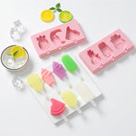 Molde de Silicone para Gelados Caseiros DIY com Tampa, Entrega de Cor Aleatória, Pica-pau de Fruta, Gelado, Boneco de Neve, Hipopótamo, Coelho