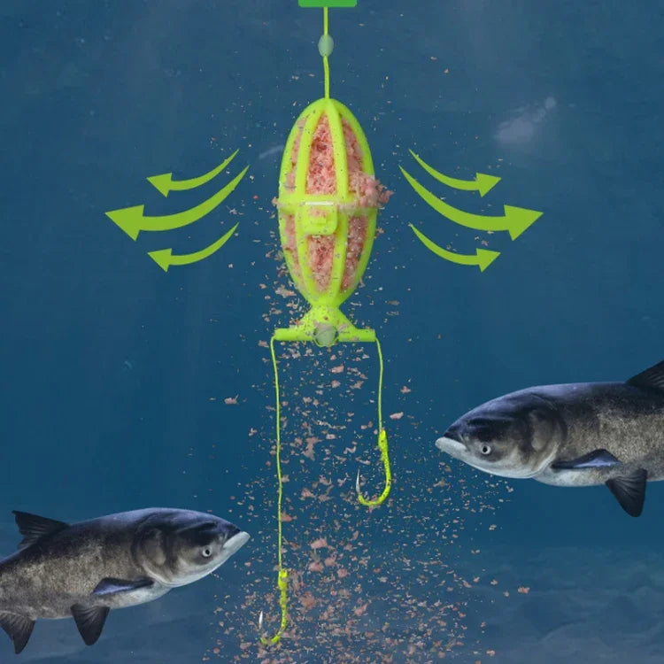 Anzóis Duplos ISEAMA Anzol Explosivo Bighead Carp Alimentador para Vara de Mão e Vara de Arremesso, Tamanho: 6, 8, 10, 12, 14