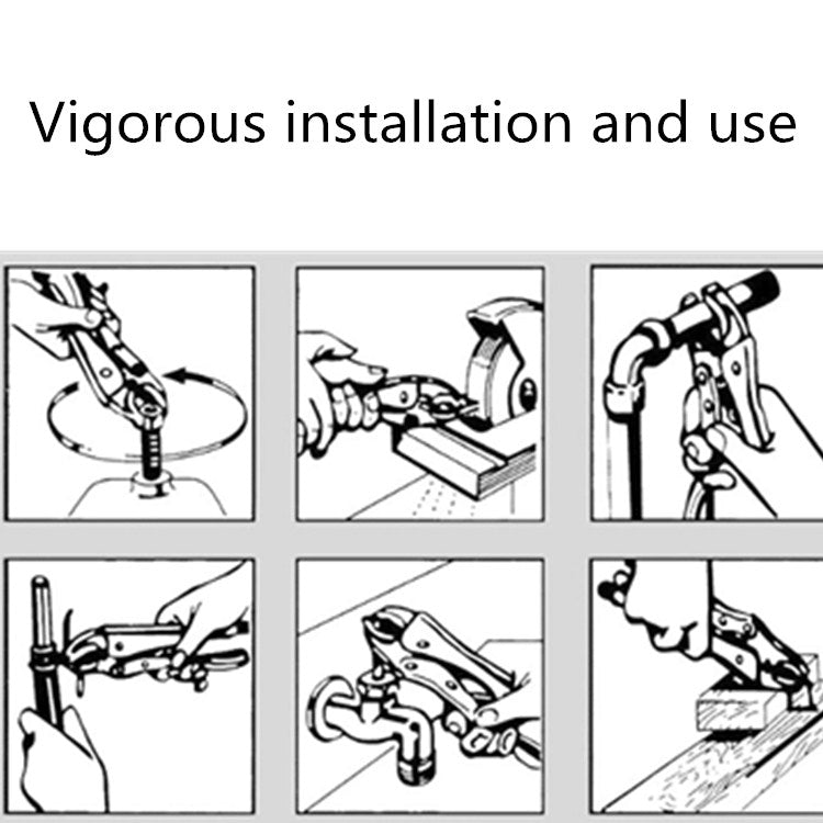 Alicate de Pressão Universal Multifuncional Manual Tipo C, Cabo Leve de 10 Polegadas, Cabo de Plástico de 10 Polegadas