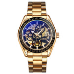 SKMEI 9194 Relógio Mecânico Automático Esqueleto Masculino com Correia de Aço, Preto, Prateado, Dourado Mostrador Preto, Dourado Rosé, Dourado Mostrador Dourado