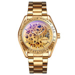 SKMEI 9194 Relógio Mecânico Automático Esqueleto Masculino com Correia de Aço, Preto, Prateado, Dourado Mostrador Preto, Dourado Rosé, Dourado Mostrador Dourado