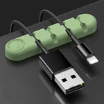5 Unidades de Organizador e Fixador de Cabos de Dados para Secretária em Silicone com 4 Furos, 4 Furos