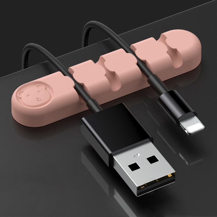 5 Unidades de Organizador e Fixador de Cabos de Dados para Secretária em Silicone com 4 Furos, 4 Furos