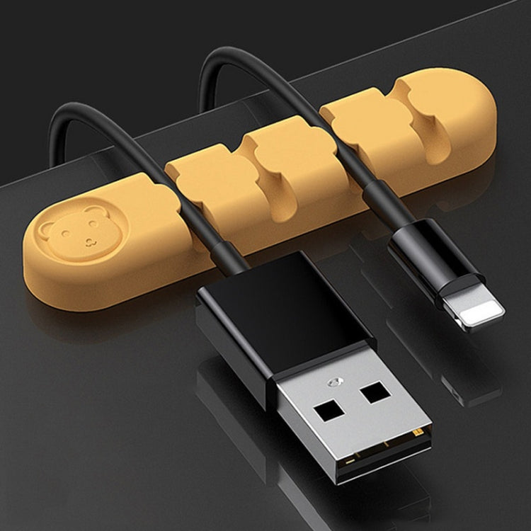 5 Unidades de Organizador e Fixador de Cabos de Dados para Secretária em Silicone com 4 Furos, 4 Furos