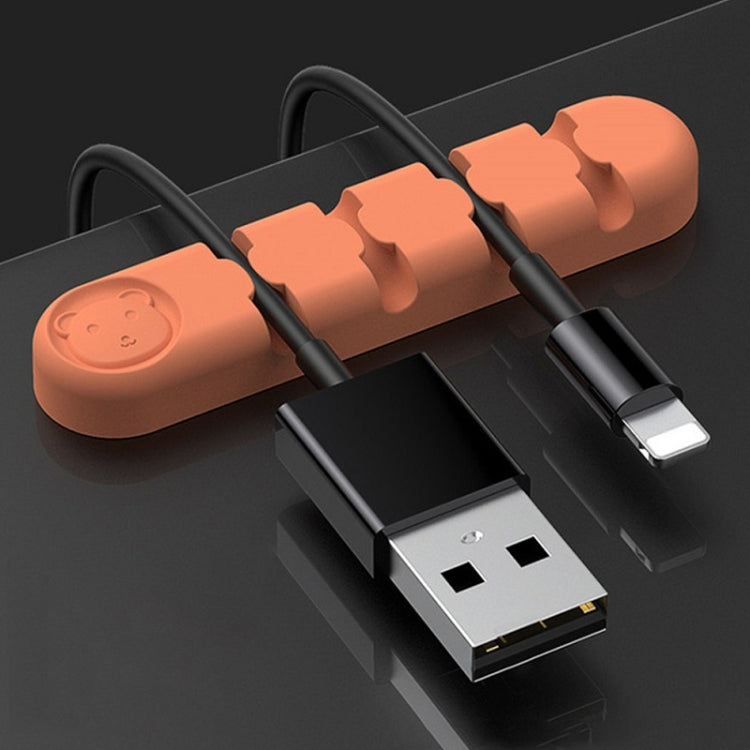 5 Unidades de Organizador e Fixador de Cabos de Dados para Secretária em Silicone com 4 Furos, 4 Furos