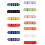 5 Unidades de Organizador e Fixador de Cabos de Dados para Secretária em Silicone com 4 Furos, 4 Furos