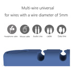 5 Unidades de Organizador e Fixador de Cabos de Dados para Secretária em Silicone com 4 Furos, 4 Furos