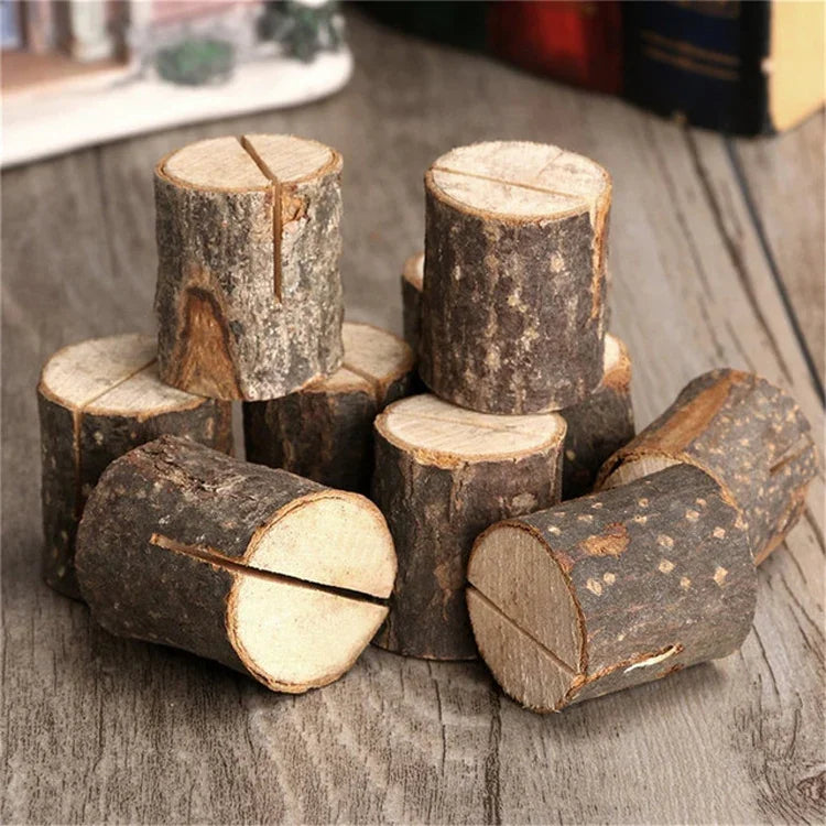 10 Peças de Suporte para Nota em Tronco de Árvore, Clipe para Foto, Ornamentos Criativos DIY para Casa, Acessórios para Filmagem