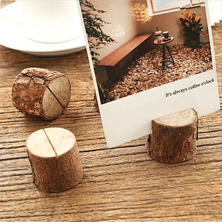 10 Peças de Suporte para Nota em Tronco de Árvore, Clipe para Foto, Ornamentos Criativos DIY para Casa, Acessórios para Filmagem