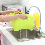 2 Peças Cesto Multifuncional de Plástico para Lava-Louça Móvel, Cesto de Lavagem de Legumes, Cesto de Drenagem para Armazenamento de Frutas e Legumes, Rosa, Roxo, Verde, Azul, Branco, Cinzento Escuro, Verde Escuro