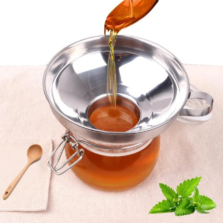 Funil Pequeno de Cozinha Doméstica em Aço Inoxidável 304 de Grande Calibre, Funil de Aço