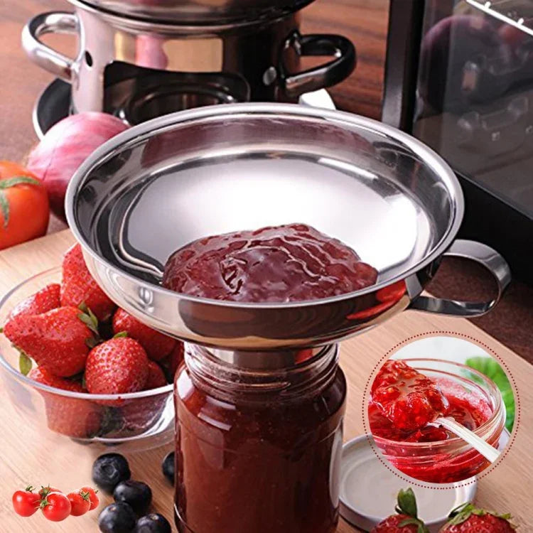 Funil Pequeno de Cozinha Doméstica em Aço Inoxidável 304 de Grande Calibre, Funil de Aço