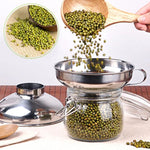 Funil Pequeno de Cozinha Doméstica em Aço Inoxidável 304 de Grande Calibre, Funil de Aço