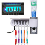 Suporte de Escova de Dentes Elétrico de Desinfeção Ultravioleta Montado na Parede Sem Perfuração para Casa de Banho, Plugue EUA, Plugue Reino Unido, Plugue UE, Carregamento por USB