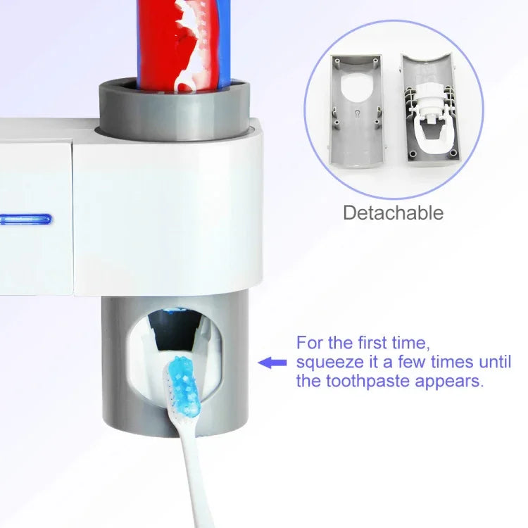 Suporte de Escova de Dentes Elétrico de Desinfeção Ultravioleta Montado na Parede Sem Perfuração para Casa de Banho, Plugue EUA, Plugue Reino Unido, Plugue UE, Carregamento por USB