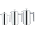 Cafeteira Francesa de Pressão em Aço Inoxidável 304, Feita à Mão, Bule de Chá, 350ml, 800ml, 1000ml