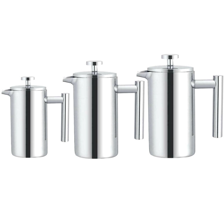 Cafeteira Francesa de Pressão em Aço Inoxidável 304, Feita à Mão, Bule de Chá, 350ml, 800ml, 1000ml