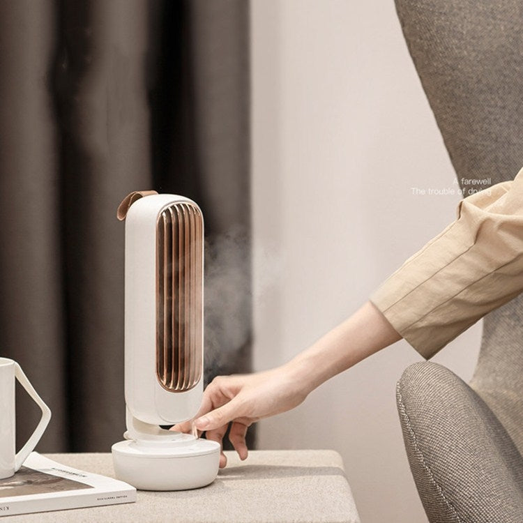 Ventoinha Torre Retro com Humidificação USB, Ventoinha Sem Hélices, Refrigeração por Água com Pulverização, Ventoinha de Secretária