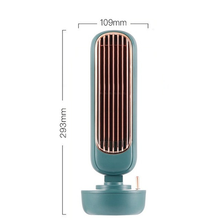 Ventoinha Torre Retro com Humidificação USB, Ventoinha Sem Hélices, Refrigeração por Água com Pulverização, Ventoinha de Secretária