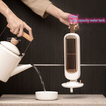 Ventoinha Torre Retro com Humidificação USB, Ventoinha Sem Hélices, Refrigeração por Água com Pulverização, Ventoinha de Secretária