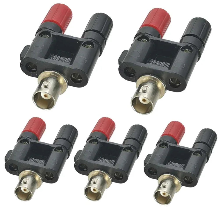 5 Peças de Adaptador RF Conector Fêmea BNC para Duplo Conector Fêmea Banana, BNC Fêmea para Duplo Banana Fêmea
