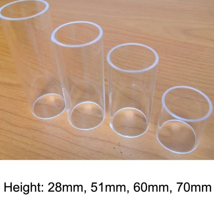 5PCS Tubo de Slide para Guitarra em Acrílico Bloco de Slide Folk, 28mm(Transparente), 51mm(Transparente), 60mm(Transparente), 70mm(Transparente)