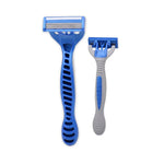 1 Conjunto de Aparelho de Barbear Manual Descartável para Homens com Cinco Lâminas em Aço Inoxidável e Cabeça Rotativa por Indução