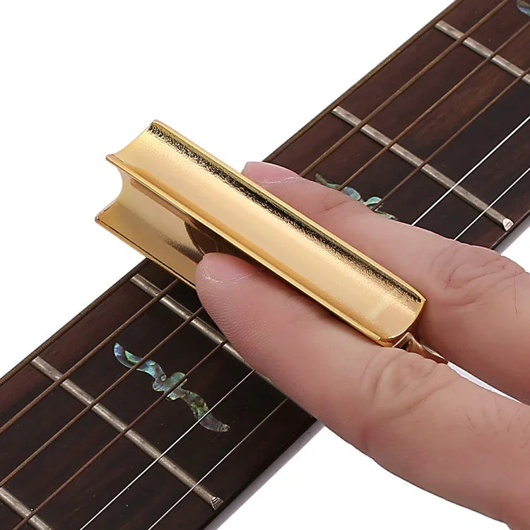 Bloco de Slide para Guitarra Folk em Liga de Zinco Metálica Sólida, Metal 70mm(Prateado), Metal 70mm(Dourado)
