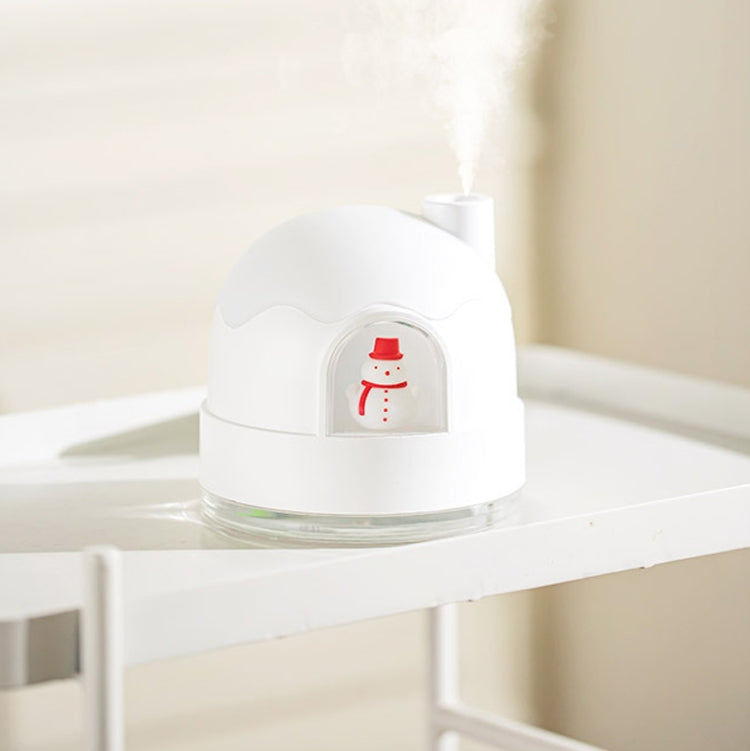 Humidificador Boneco de Neve com Luz Noturna USB, Silencioso, Mini Atomizador de Ar para Secretária, Humidificador de Ar, ZAY-H006 Plug-in, ZAY-H006 Carregável