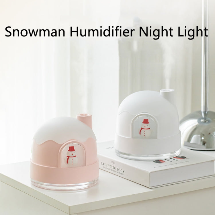 Humidificador Boneco de Neve com Luz Noturna USB, Silencioso, Mini Atomizador de Ar para Secretária, Humidificador de Ar, ZAY-H006 Plug-in, ZAY-H006 Carregável