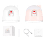 Humidificador Boneco de Neve com Luz Noturna USB, Silencioso, Mini Atomizador de Ar para Secretária, Humidificador de Ar, ZAY-H006 Plug-in, ZAY-H006 Carregável