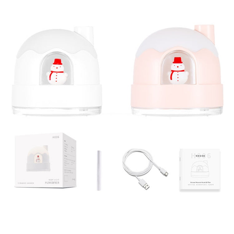 Humidificador Boneco de Neve com Luz Noturna USB, Silencioso, Mini Atomizador de Ar para Secretária, Humidificador de Ar, ZAY-H006 Plug-in, ZAY-H006 Carregável
