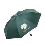 Guarda-chuva GD Daisy em vinil para sol e chuva, anti-UV, proteção solar, guarda-chuva dobrável triplo