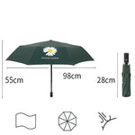 Guarda-chuva GD Daisy em vinil para sol e chuva, anti-UV, proteção solar, guarda-chuva dobrável triplo