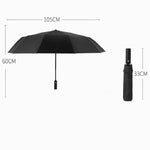 Guarda-chuva extra grande reforçado com 12 varetas, automático, dobrável duplo para chuva e sol, uso duplo, personalidade e criatividade