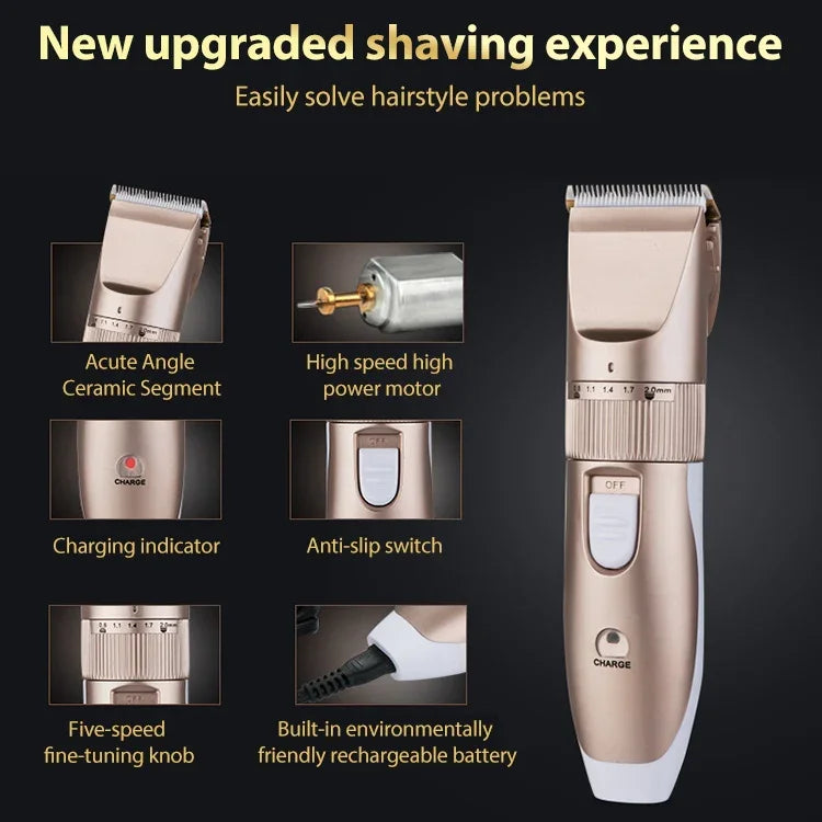 Máquina de Cortar Cabelo JIANDA X1, Aparador Elétrico Recarregável para Adultos e Crianças, Plug and Play